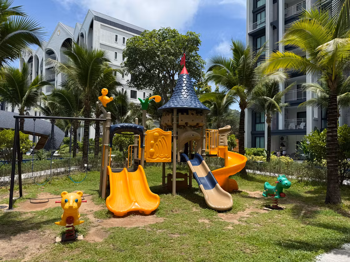 Kids area with water slide
